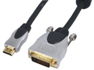 High End HDMI/DVI Anschlusskabel, dreifach geschirmt, Goldkontakte, 3m