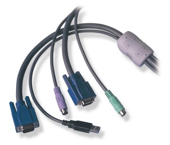 Adder Konvertierungskabel USB - PS/2 (Stecker) + VGA  Länge: 5m