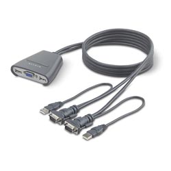 Belkin 2-Port KVM-Switch mit eingebauter Verkabelung, USB