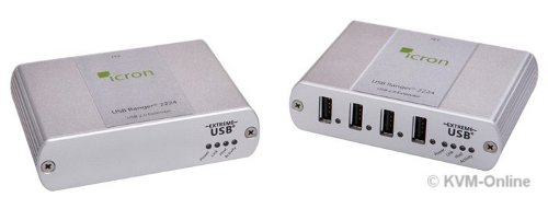 ICRON USB 2.0 Ranger 2204 - bis 100m über CATx-Kabel * mit 4 Port Hub in der remote Unit *