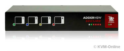 AdderView Secure Switch 4 Port Enhanced (VGA, USB, PS2, Card Reader Support)